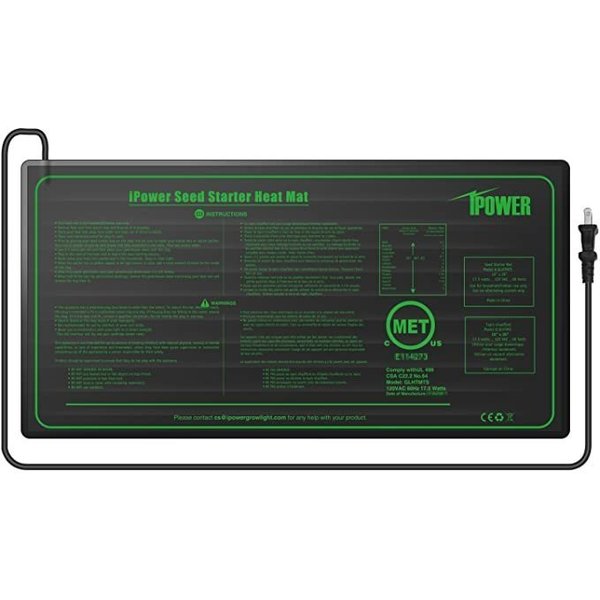 Ipower Seedling Heat Mat 10" x 20.5" Warm Hydroponic Heating Pad GLHTMTS